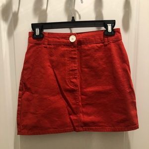 Red Denim Mini Skirt